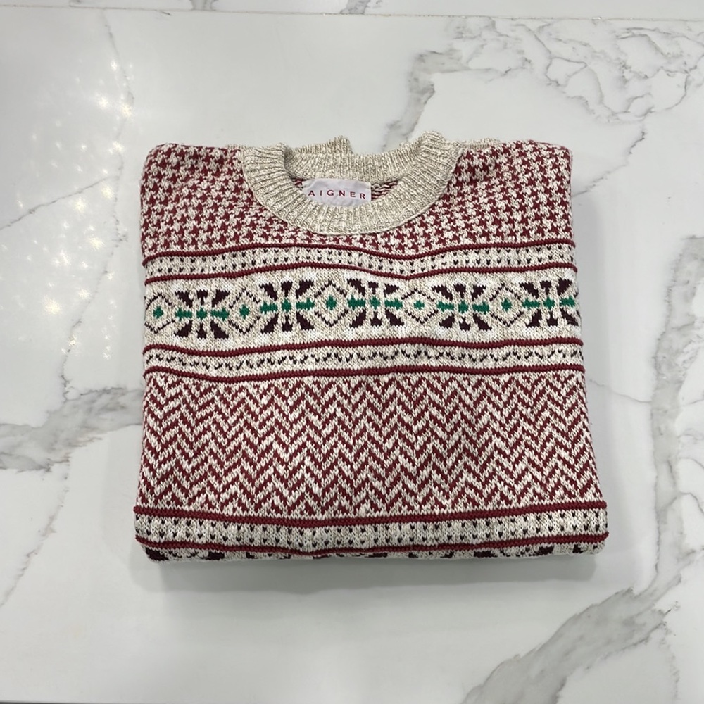 AIGNER Pull Over Festive Sweater. Size L